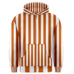 Vertical Stripes - White and Burnt Orange Men s Zipper Hoodie