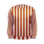 Vertical Stripes - White and Burnt Orange Women s Sweatshirt