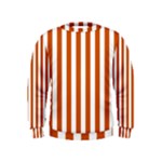 Vertical Stripes - White and Burnt Orange Kid s Sweatshirt