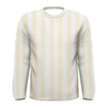 Vertical Stripes - White and Cornsilk Yellow Men s Long Sleeve T-shirt