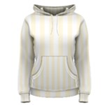 Vertical Stripes - White and Cornsilk Yellow Women s Pullover Hoodie