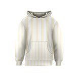 Vertical Stripes - White and Cornsilk Yellow Kid s Pullover Hoodie