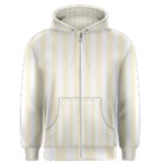 Vertical Stripes - White and Cornsilk Yellow Men s Zipper Hoodie