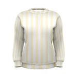 Vertical Stripes - White and Cornsilk Yellow Women s Sweatshirt