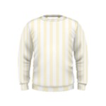 Vertical Stripes - White and Cornsilk Yellow Kid s Sweatshirt