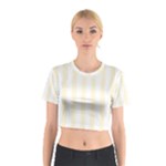 Vertical Stripes - White and Cornsilk Yellow Cotton Crop Top