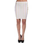 Vertical Stripes - White and Cornsilk Yellow Bodycon Skirt