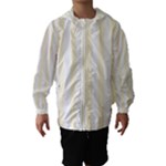 Vertical Stripes - White and Cornsilk Yellow Hooded Wind Breaker (Kids)