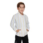 Vertical Stripes - White and Cornsilk Yellow Wind Breaker (Kids)