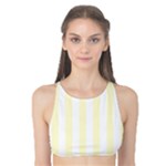 Vertical Stripes - White and Cream Yellow Tank Bikini Top