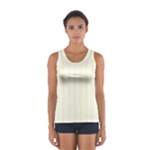 Vertical Stripes - White and Cream Yellow Women s Sport Tank Top