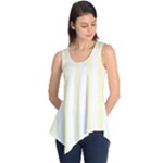 Vertical Stripes - White and Cream Yellow Sleeveless Tunic