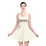 Vertical Stripes - White and Cream Yellow Reversible Skater Dress