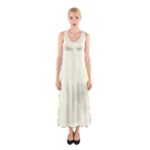 Vertical Stripes - White and Cream Yellow Full Print Maxi Dress