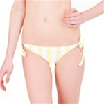 Vertical Stripes - White and Cream Yellow Bikini Bottom