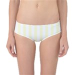 Vertical Stripes - White and Cream Yellow Classic Bikini Bottoms