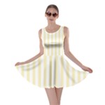 Vertical Stripes - White and Blond Yellow Skater Dress