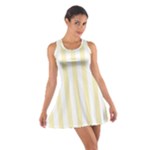 Vertical Stripes - White and Blond Yellow Cotton Racerback Dress