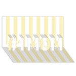 Vertical Stripes - White and Blond Yellow #1 MOM 3D Greeting Cards (8x4)