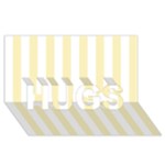 Vertical Stripes - White and Blond Yellow HUGS 3D Greeting Card (8x4)