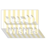 Vertical Stripes - White and Blond Yellow Best Wish 3D Greeting Card (8x4)