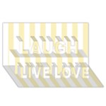 Vertical Stripes - White and Blond Yellow Laugh Live Love 3D Greeting Card (8x4)