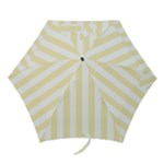 Vertical Stripes - White and Blond Yellow Mini Umbrella