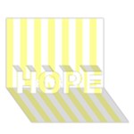 Vertical Stripes - White and Pastel Yellow HOPE 3D Greeting Card (7x5)