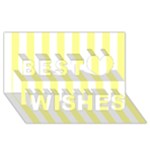 Vertical Stripes - White and Pastel Yellow Best Wish 3D Greeting Card (8x4)