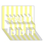 Vertical Stripes - White and Pastel Yellow You Did It 3D Greeting Card (7x5)