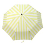 Vertical Stripes - White and Pastel Yellow Folding Umbrella