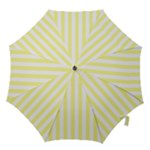 Vertical Stripes - White and Pastel Yellow Hook Handle Umbrella (Medium)