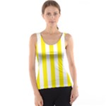 Vertical Stripes - White and Canary Yellow Tank Top