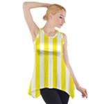 Vertical Stripes - White and Canary Yellow Side Drop Tank Tunic