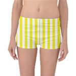 Vertical Stripes - White and Canary Yellow Boyleg Bikini Bottoms