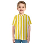 Vertical Stripes - White and Gold Yellow Kid s Sport Mesh Tee