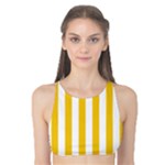 Vertical Stripes - White and Deep Lemon Yellow Tank Bikini Top