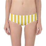 Vertical Stripes - White and Deep Lemon Yellow Classic Bikini Bottoms