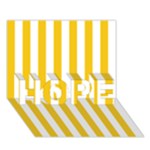 Vertical Stripes - White and Deep Lemon Yellow HOPE 3D Greeting Card (7x5)