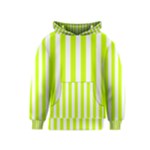 Vertical Stripes - White and Fluorescent Yellow Kid s Pullover Hoodie