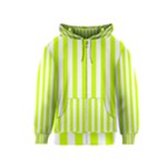 Vertical Stripes - White and Fluorescent Yellow Kid s Zipper Hoodie