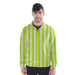 Vertical Stripes - White and Fluorescent Yellow Wind Breaker (Men)