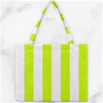 Vertical Stripes - White and Fluorescent Yellow Mini Tote Bag