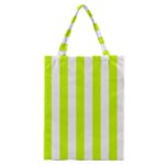 Vertical Stripes - White and Fluorescent Yellow Classic Tote Bag