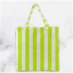 Vertical Stripes - White and Fluorescent Yellow Grocery Tote Bag