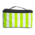 Vertical Stripes - White and Fluorescent Yellow Cosmetic Storage Case