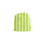 Vertical Stripes - White and Fluorescent Yellow Drawstring Pouch (XS)