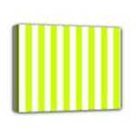 Vertical Stripes - White and Fluorescent Yellow Deluxe Canvas 14  x 11  (Stretched)