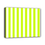 Vertical Stripes - White and Fluorescent Yellow Canvas 10  x 8  (Stretched)