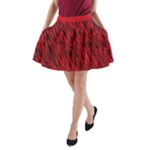 Red Zebra Stripes Animal Print Pattern A-Line Pocket Skirt